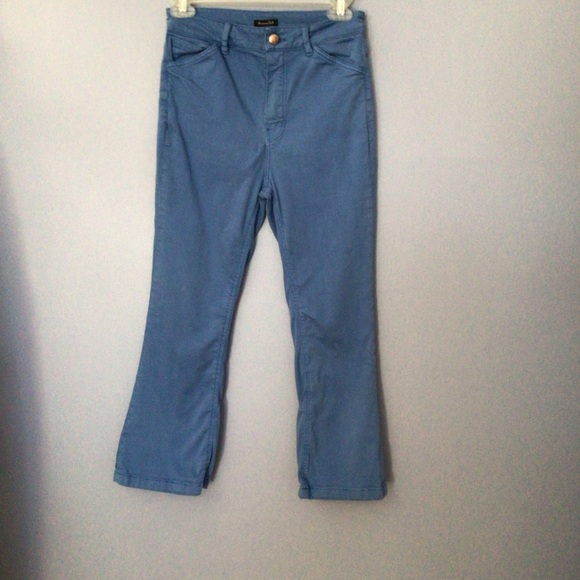 Massimo Dutti Denim - Massimo Dutti High Rise Blue Skinny Crop Flare Kick Pants Sz 4